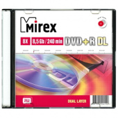 Диск DVD+R Mirex 8.5Gb, 8x, Slim, Dual Layer