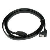 Кабель SATA Cablexpert CC-SATAM-DATA90-BL-30CM, Sata3 7pin / 7pin, угловой, метал.защелка, 30см, чер