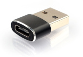 Переходник USB Type-C(f) - USB A(m), черный, Cablexpert A-USB2-AMCF-02
