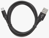 Кабель USB A(m) - microB(m),  1.8м, черный, витой, 2,1А, USB 2.0, Cablexpert  CC-mUSB2C-AMBM-6