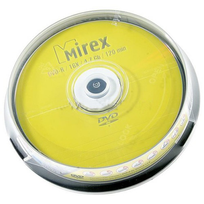 Диск DVD-R Mirex 4.7Gb, 16x, 10шт. Cake Box