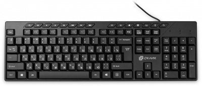 Клавиатура Oklick 125M, USB, Multimedia, 119кл, 1,6м, влагозащита, черная