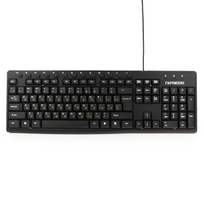 Клавиатура Гарнизон GKM-125, мембранная, 117 клавиш, мультимедиа, 13 доп. клавиш, кабель 1.5м, черна