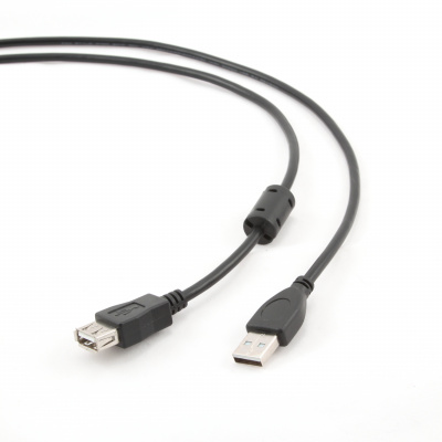 Кабель USB Aм-Ап 1.8м (удлинитель) USB 2.0, феррит.кольца, серый