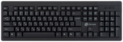 Клавиатура Oklick 95KW USB беспроводная, USB, black