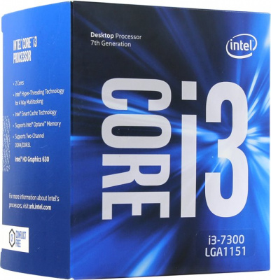Процессор Intel Socket-1151 Core i3 7300 (2x 4.00 GHz/4Mb/Intel HD Graphics 630/51W TDP) Box