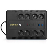 Источник бесперебойного питания ExeGate NEO NNB-850.LED.AVR.8SH.CH (850VA/510W, LED, AVR, 8xEURO