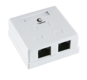 Розетка RJ-45 кат 5E Cabeus WS-8P8C-Cat.5e-2, двойная, внешняя, T568A/B, неэкранированная