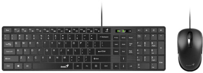 Клавиатура + мышь Genius SlimStar C126  чёрный, USB (клавиатура SlimStar C126 и мышь DX-125)