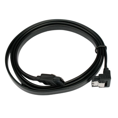 Кабель SATA Cablexpert CC-SATAM-DATA90-BL-50CM, Sata3 7pin / 7pin, угловой, метал.защелка, 50см, чер