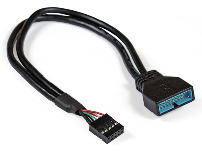 Кабель-переходник USB 2.0-USB 3.0 ExeGate EX-CC-U3U2-0.3 (9pin(F)/19pin(M), 0,3м)