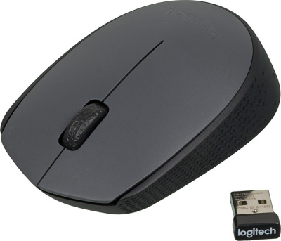 Мышь Logitech M170, беспроводная, 1000 dpi USB (910-004646), Black/grey