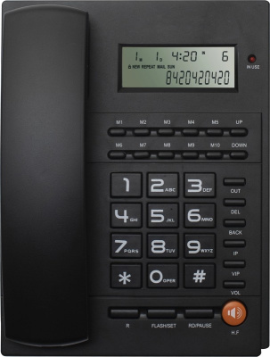 Телефон проводной Ritmix RT-420 (Caller ID, АОН, 35 номеров, повторный набор, кнопки быстрого набора